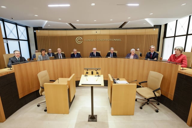 Première audience publique du Conseil constitutionnel, présidé par Richard Ferrand, mardi 18 mars.