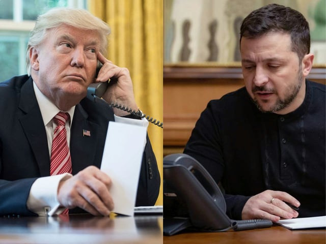 Le président américain Donald Trump et son homologue ukrainien Volodymyr Zelensky.