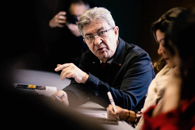 Jean-Luc Mélenchon à Pont-de-Claix (Isère), le 13 mars 2025.