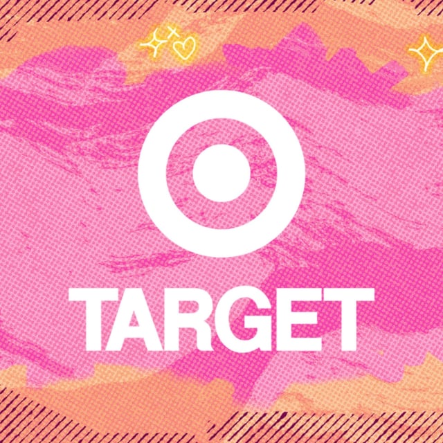 white target logo against pink and orange background