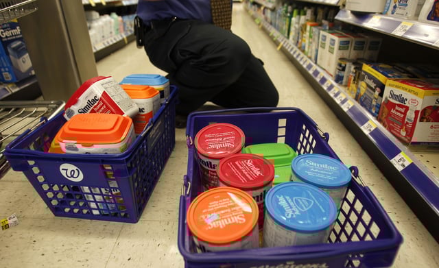 Containers of recalled Similac products are removed from a shelf at a Walgreen's store, Thursday, Sept. 23, 2010, in Guilderland, N.Y. Drugmaker Abbott Laboratories said it is recalling millions of containers of its Similac infant formula that may be contaminated with insect parts. The voluntary action affects up to 5 million Similac-brand powder formulas sold in the U.S., Puerto Rico, Guam and some Caribbean countries. (AP Photo/Mike Groll)