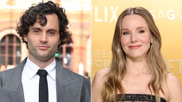 Penn Badgley and Kristen Bell. 