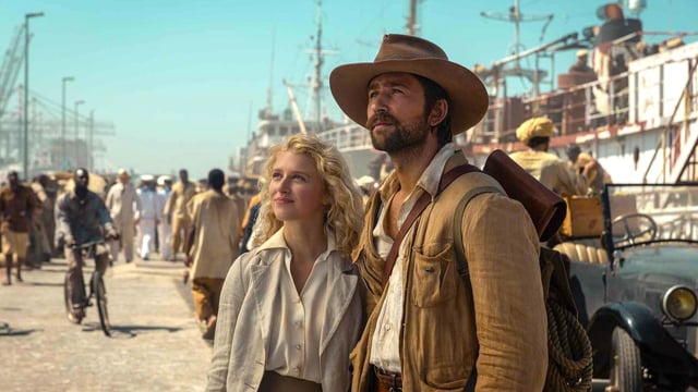 1923 Season 3: Spencer and Alex standing in a ship yard