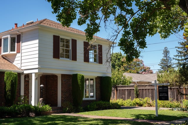 A general view of a home advertised for sale in a residential neighborhood on August 15, 2024, in San Jose, California.