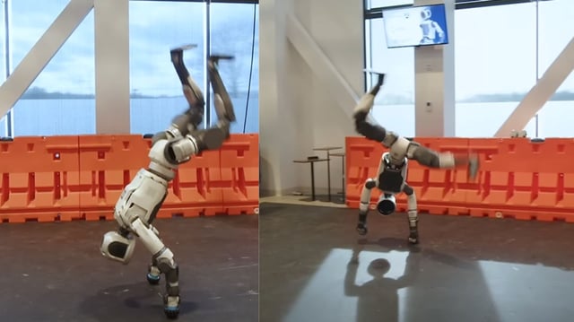 Atlas from boston dynamics in full motion dance moves learned using motion capture.