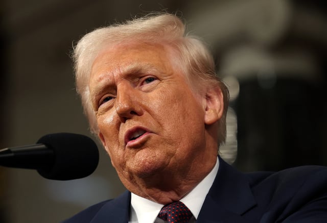 President Donald Trump delivers his address to a joint session of Congress at the U.S. Capitol building in Washington, D.C. on March 4, 2025.