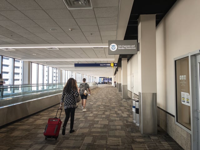 A picture of the office of the US customs and border protection in Minneapolis Saint Paul Airport. Image for illustration purposes only.