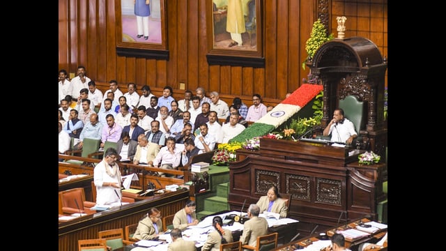 The resolution, tabled by law minister HK Patil, was passed amid a walkout by the Opposition (PTI)