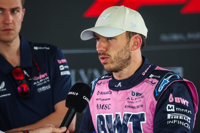 Pierre Gasly of France and Alpine F1 team speaks in the media pen during practice ahead of the F1 Grand Prix of Australia at Albert Park Grand Prix Circuit on March 14, 2025 in Melbourne, Australia.