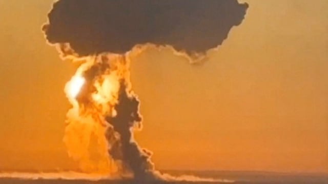 A view of smoke rising from Engels airbase, in the course of Russia-Ukraine conflict, in Engels, Saratov Region, Russia,