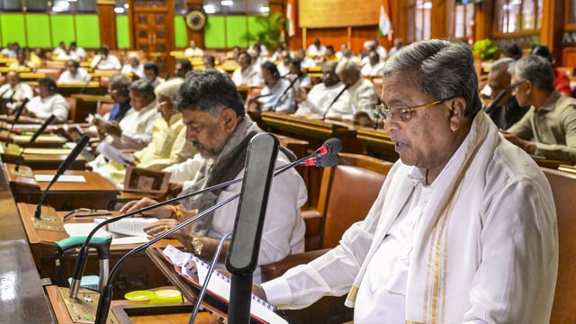 Karnataka chief minister Siddaramaiah at the state legislative assembly in Bengaluru on March 7, 2025.