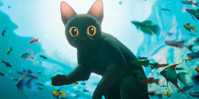 Cat swimming in the poster of 'Flow'