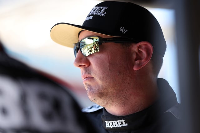 Kyle Busch, driver of the #8 Rebel Bourbon Chevrolet, looks on during qualifying for the NASCAR Cup Series EchoPark Automotive Grand Prix at Circuit of The Americas on March 01, 2025 in Austin, Texas.