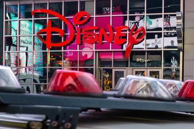 The logo of the Times Square Disney store is seen in Times Square, New York City, U.S. December 5, 2019.  REUTERS/Nick Pfosi/File Photo