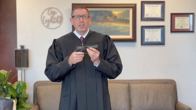 U.S. Circuit Judge Lawrence VanDyke appears in a video released by the 9th U.S. Circuit Court of Appeals as part of his dissent from a ruling upholding California's ban on magazines that hold more than 10 rounds of ammunition, in California, U.S., in this screengrab taken from a handout video released on March 20, 2025. 9th U.S. Circuit Court of Appeals/Handout via REUTERS
