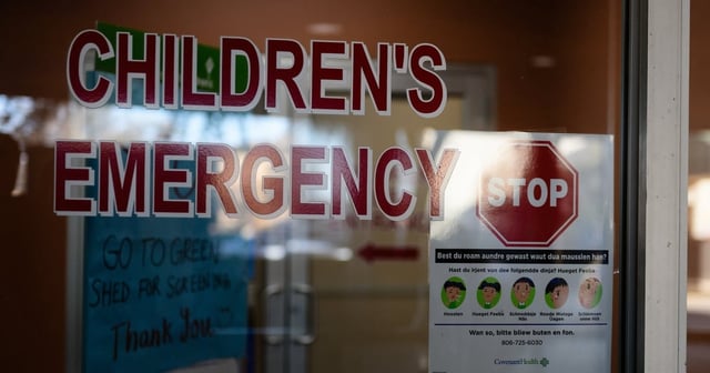 Covenant Children's Hospital in Lubbock on Feb. 26, 2025. Covenant has added a patient screening check before entering the children's emergency entrance.