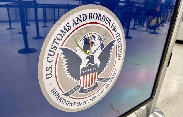 U.S Customs and Border Protection sign at airport