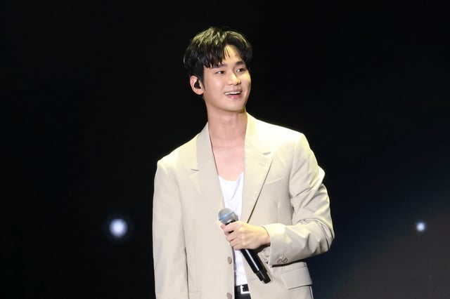 South Korean actor Kim Soo Hyun attends a fan meeting on July 6, 2024 in Taipei, Taiwan.