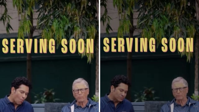 Sachin Tendulkar with Bill Gates. 