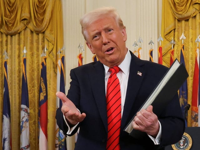 Trump after signing an executive order.
