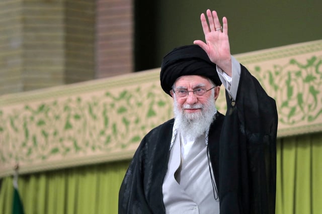Iran's Supreme Leader Ayatollah Ali Khamenei waves during a meeting with students in Tehran, Iran, November 2, 2024. Office of the Iranian Supreme Leader/WANA (West Asia News Agency)/Handout via REUTERS /File Photo