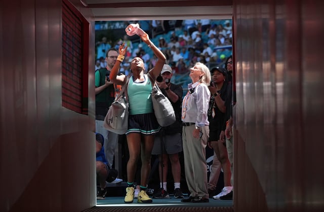 Gauff is playing in front of a friendly crowd at the Miami Open.