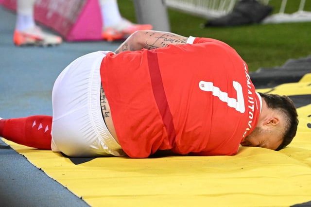 Arnautovic musste früh im Spiel behandelt werden