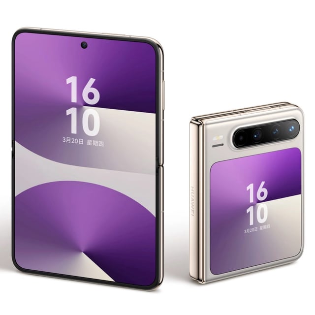 Huawei Pura X folded and unfolded.