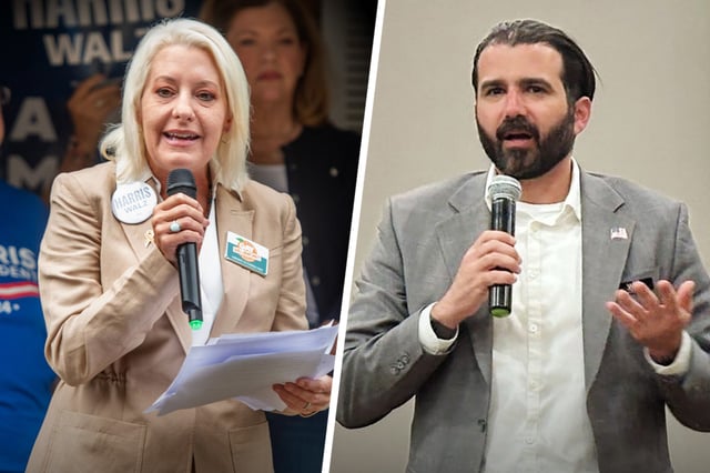 Democratic congressional candidates Gay Valimont and Josh Weil.
