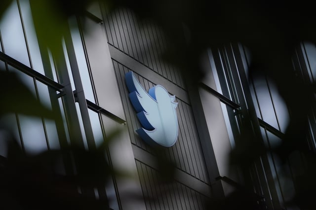 FILE - Twitter's blue bird is seen on its headquarters building in San Francisco, July 24, 2023. (AP Photo/Godofredo A. Vásquez, File)