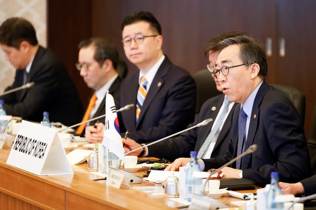 South Korean Foreign Minister Cho Tae-yul speaks during the 11th Trilateral Foreign Minister’s Meeting (Japan-China-ROK) in Tokyo on March 22, 2025, Japan.     Rodrigo Reyes Marin/Pool via REUTERS
