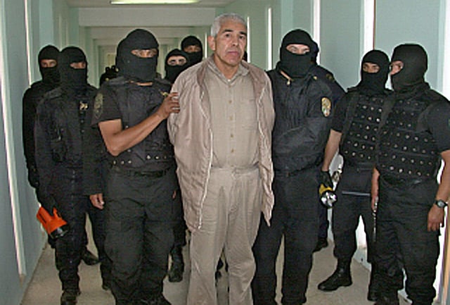 Former top Mexican drug cartel boss, Rafael Caro Quintero, under custody at the "Puente Grande" prison in Guadalajara on January 29, 2005.