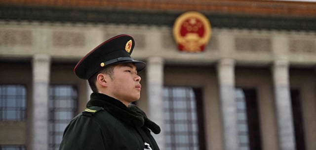 Ein Soldat der chinesischen Volksarmee in Peking