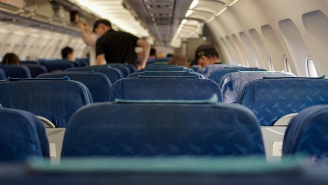 The man went to use the restroom roughly 30 minutes after takeoff.