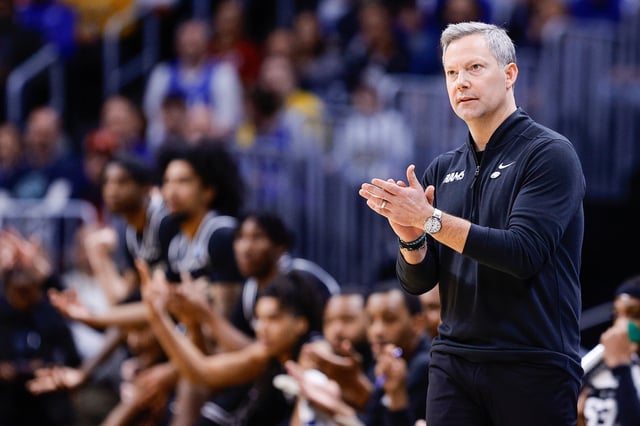 Mar 20, 2025; Denver, CO, USA; VCU Rams head coach Ryan Odom reacts during the first half against the Brigham Young Cougars in the first round of the NCAA Tournament at Ball Arena. Mandatory Credit: Isaiah J. Downing-Imagn Images/File Photo