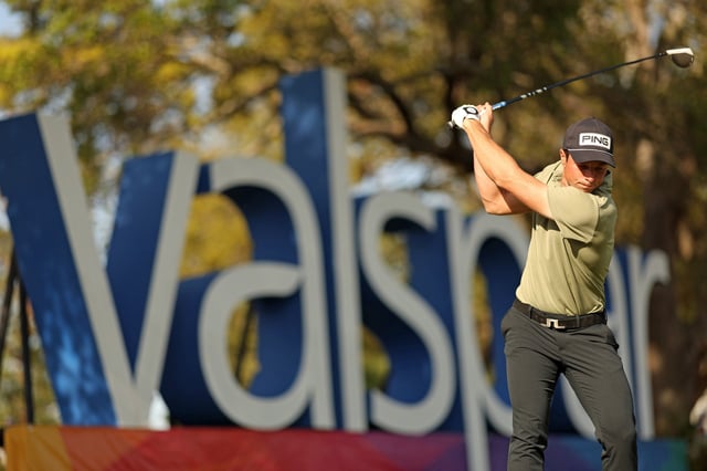Viktor Hovland of Norway plays a shot on the 16th hole during the third round of the Valspar Championship 2025 at Innisbrook Resort and Golf Club on March 22, 2025 in Palm Harbor, Florida.