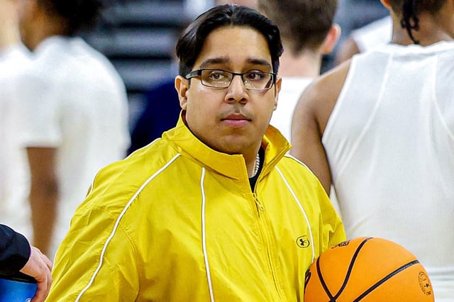 McNeese State student manager Amir "Aura" Khan in the second round of the NCAA Men's Basketball Tournament on March 22, 2025, in Providence, R.I.