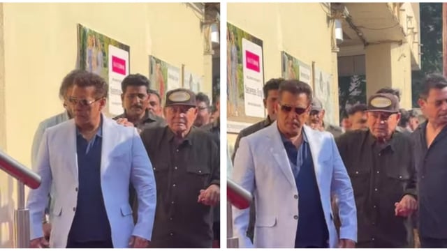 Salman Khan with Salim Khan at the trailer launch in Mumbai.