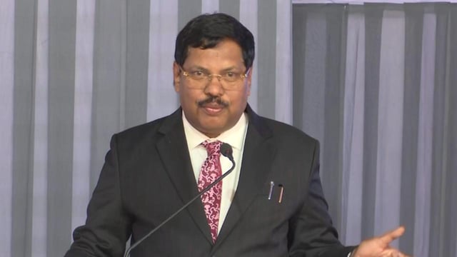 Supreme Court judge, Justice B R Gavai addresses the duodecennial celebration of Manipur high court in Imphal on Sunday. (PTI)