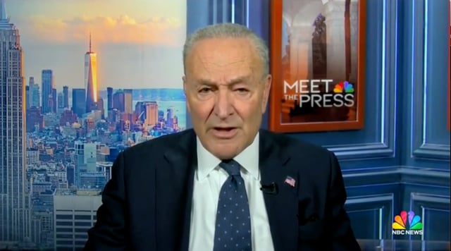 Senate Minority Leader Chuck Schumer appears on Meet the Press on March 23, 2025.
