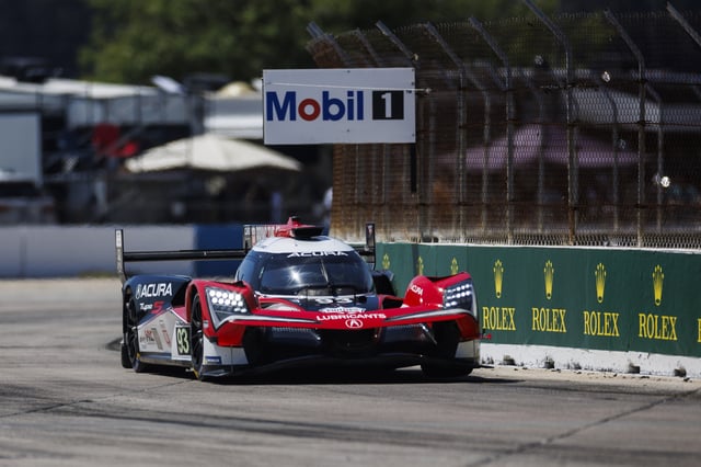 The #93 Acura Meyer Shank Racing w/Curb Agajanian Acura ARX-06 of Renger van der Zande, Nick Yelloly, and Alex Palou drives during Qualifying for the Mobil 1 Twelve Hours of Sebring at Sebring International Raceway on March 14, 2025 in Sebring, Florida.