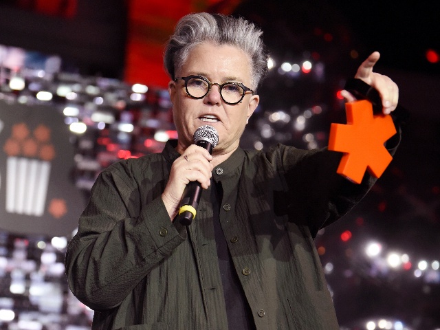 HOLLYWOOD, CALIFORNIA - MARCH 12: Rosie O’Donnell accepts the Icon Award onstage during The Queerties 2024 on March 12, 2024 in Hollywood, California. (Photo by Chelsea Guglielmino/Getty Images)
