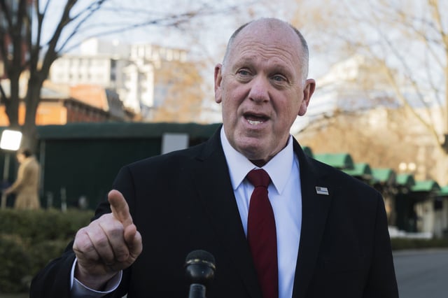 White House border czar Tom Homan speaks to reporters at the White House, Tuesday, March 4, 2025, in Washington.