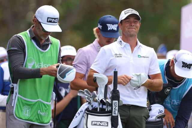 Viktor Hovland of Norway prepares to play his shot from the first tee during the first round of the Valspar Championship 2025 at Innisbrook Resort and Golf Club on March 20, 2025 in Palm Harbor, Florida.