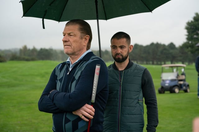 Sean Bean as Ronnie Phelan and Jack McMullen as Jamie Phelan (Photo: BBC/Left Bank Pictures/James Stack)