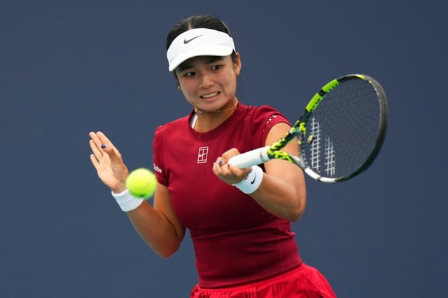 Alexandra Eala of the Philippines upset Madison Keys at the Miami Open on Sunday.