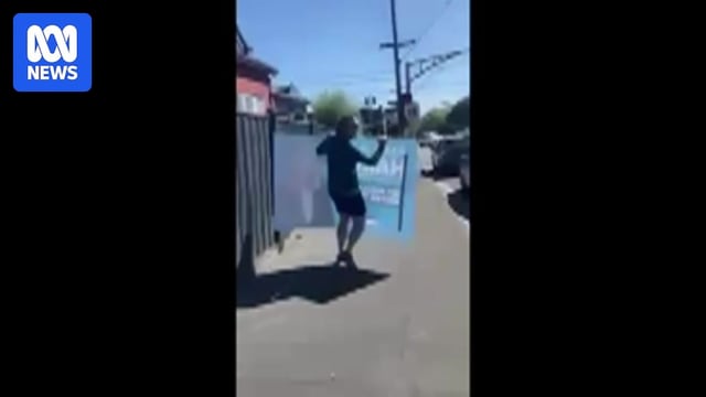 Monique Ryan's husband is filmed removing rival a candidate's signage