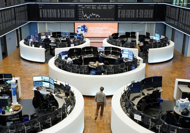 German share price index DAX graph is pictured at the stock exchange in Frankfurt, Germany, March 21, 2025. REUTERS/Staff/File Photo