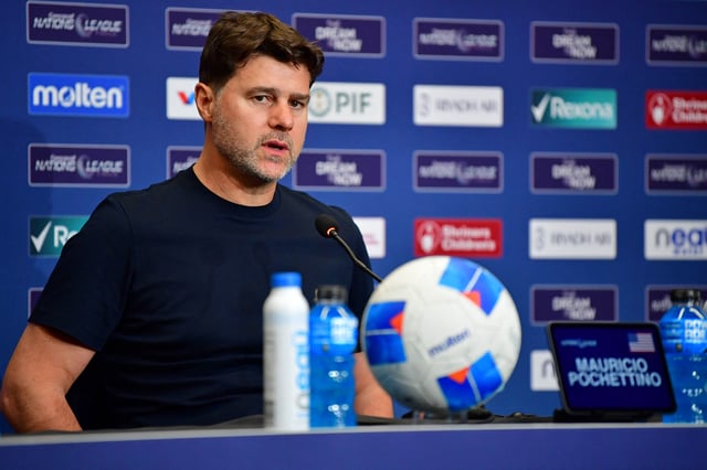Mar 20, 2025; Inglewood, California, USA; United States of America head coach Mauricio Pochettino talks to the media after their loss to Panama in a Concacaf Nations League semifinal match at SoFi Stadium. Mandatory Credit: Gary A. Vasquez-Imagn Images/File Photo