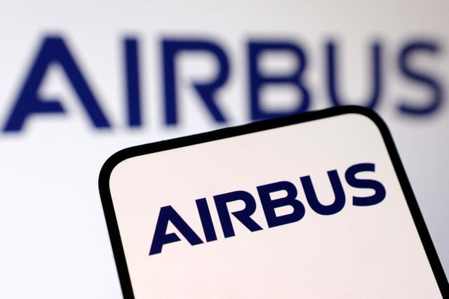Airbus logo is seen in this illustration taken, March 10, 2025. REUTERS/Dado Ruvic/Illustration/File Photo
